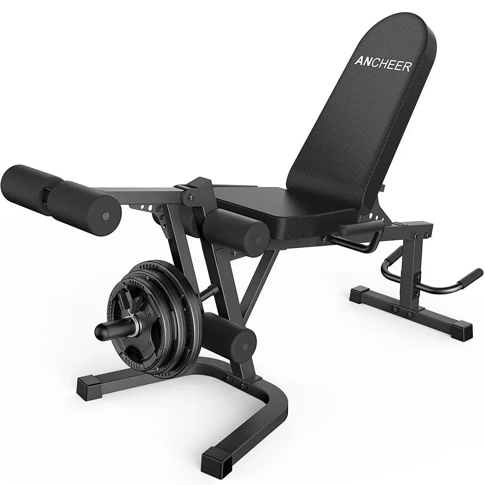 

Leg Extension and Curl Machine, Adjustable Leg Workout Machine for Lower Body Training, 880LB Capacity Plate Loaded Leg Develop
