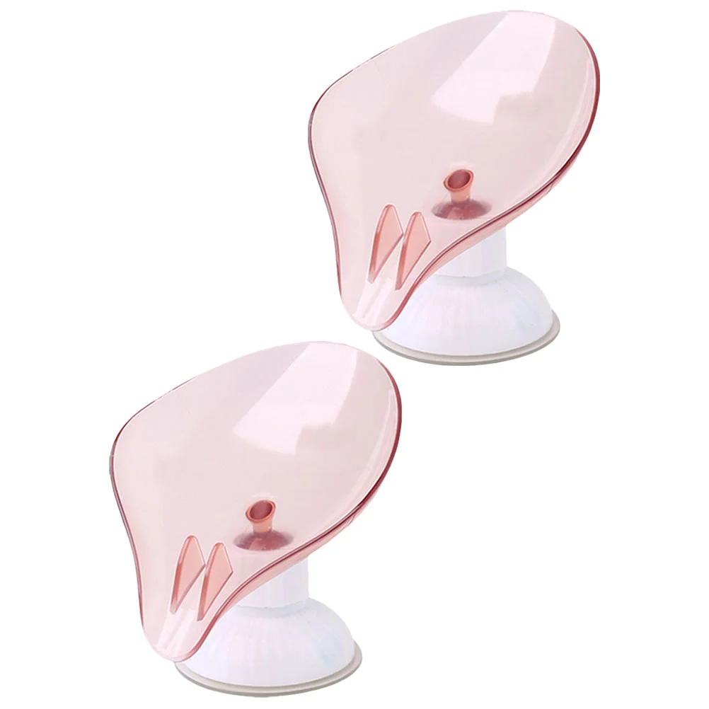 

2 Pcs Suction Cup Bar Soap Dish Rotatable Holder Nail Free for Draining Serving Tray