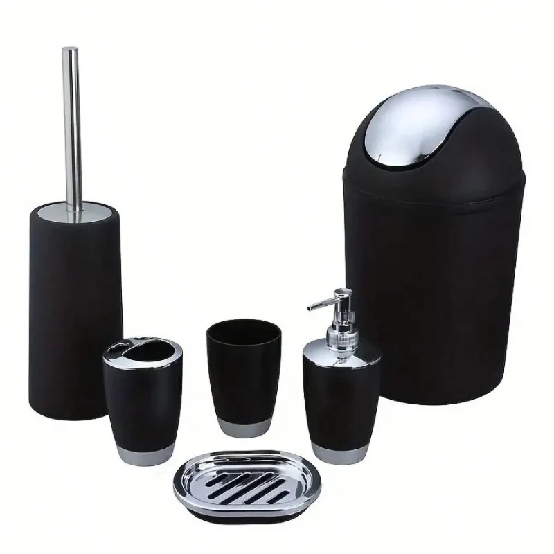 

Foreign Trade Cross-border Bathroom Accessories Sets Accessories Set Including Liquid Soap Bottle Toilet Brush