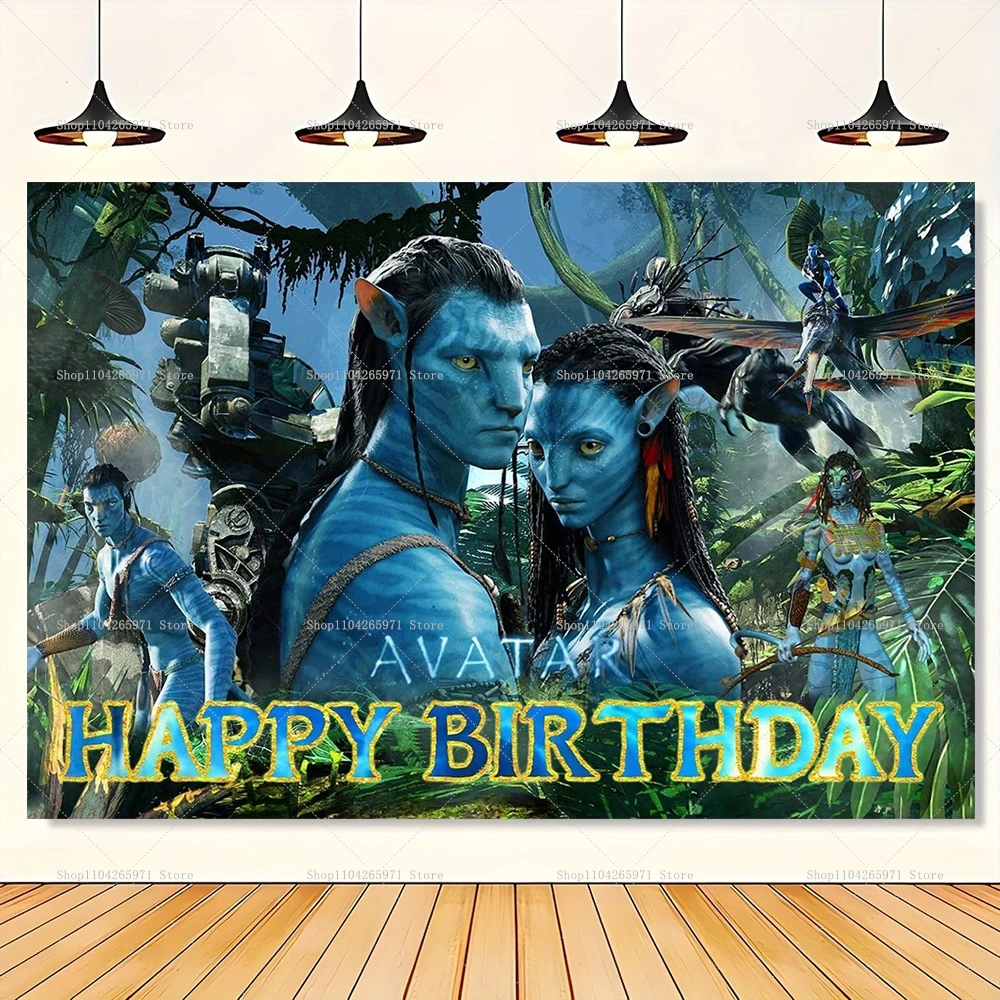 Avatar Na'vi Charakter-Hintergrund Pandora Fantasiewelt Kindergeburtstag Party Deko Baby-Shower Hintergrundbanner Zubehör