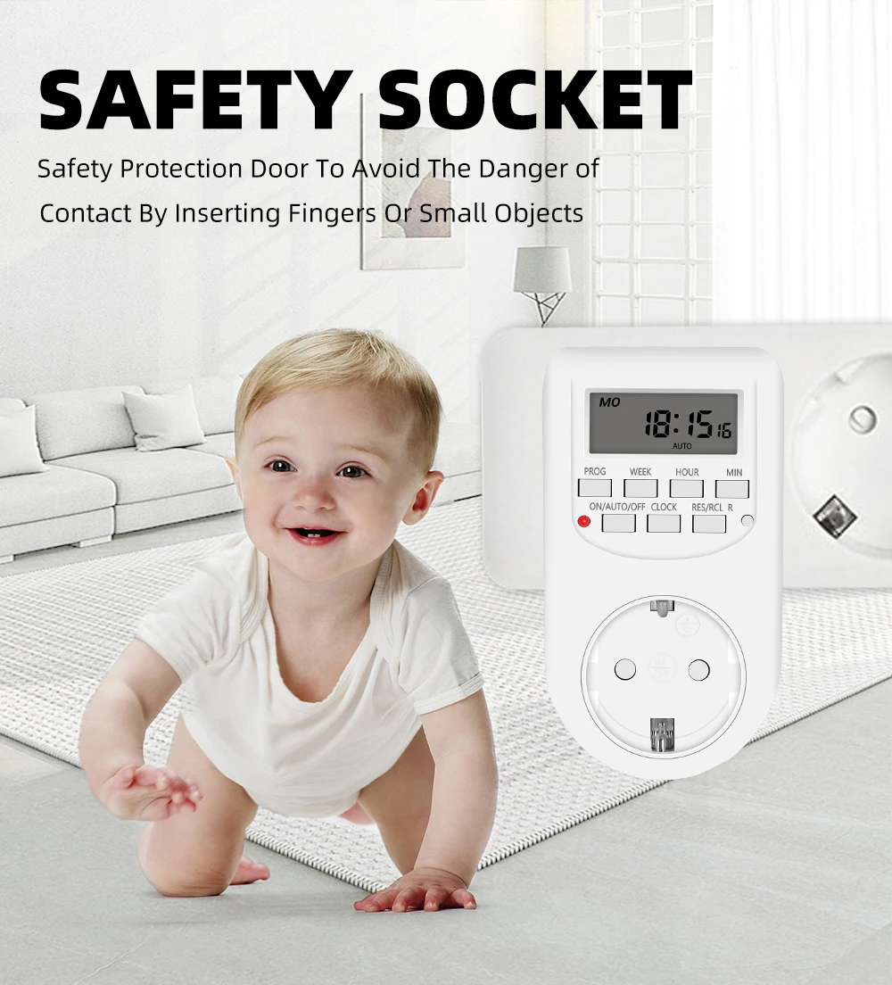 Digital Timer Switch Electronic 12/24 Hour Weekly Programmable Timing Socket EU UK US Plug Outlet Kitchen Appliance Time Control