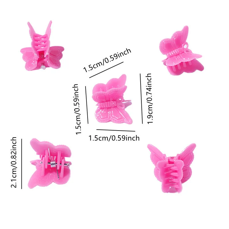 10Pcs/lot 1.5*2cm Colorful Butterfly Small Claw Clips Girls Cute Barrettes Hairpin For Women Girls Accessories Styling Braids