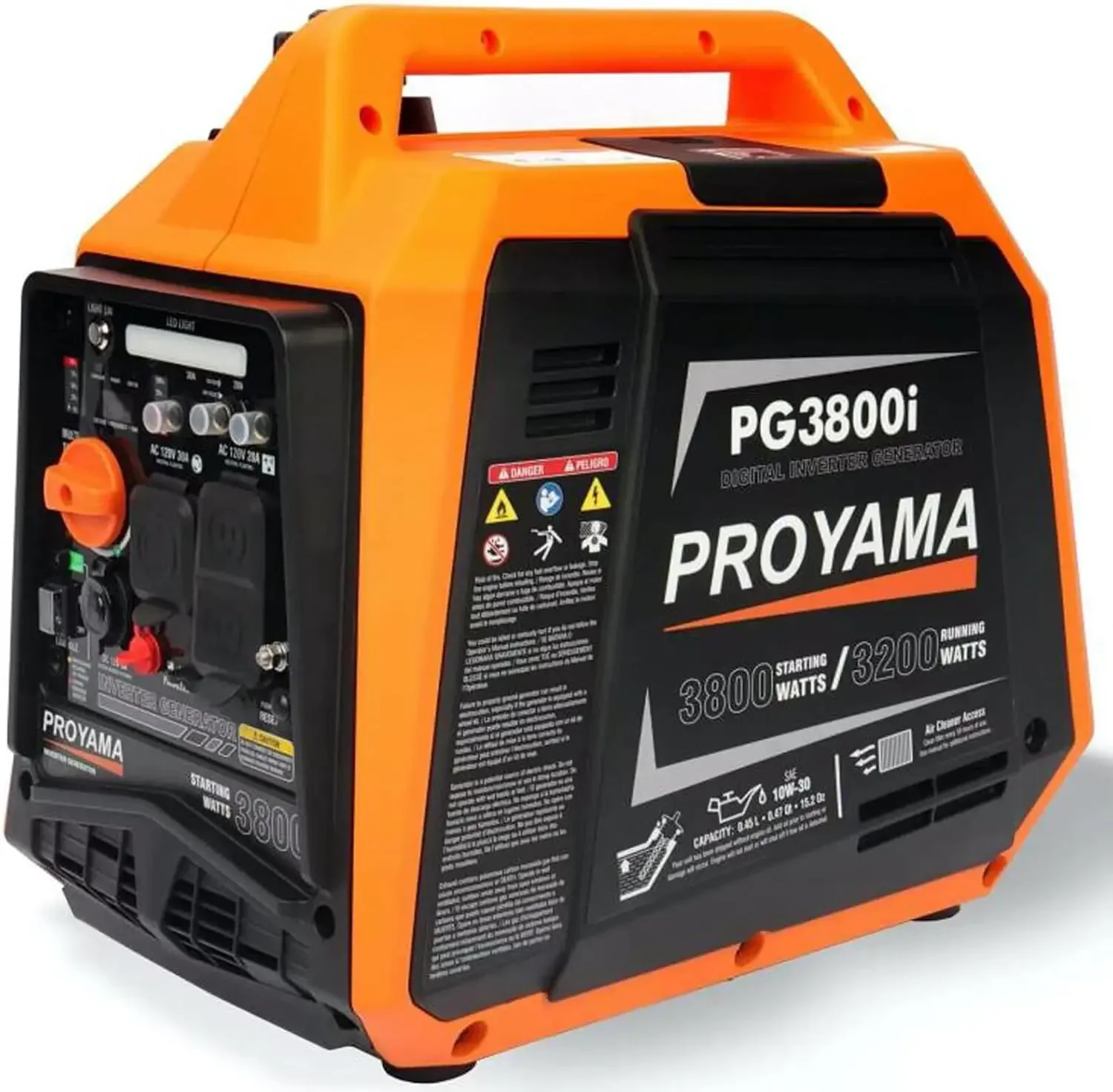 

PROYAMA 3800W Portable Inverter Generator, CO Sensor, Digital Interface, RV - Ready, LED Light, ECO - Mode, Parallel Capable, Lo