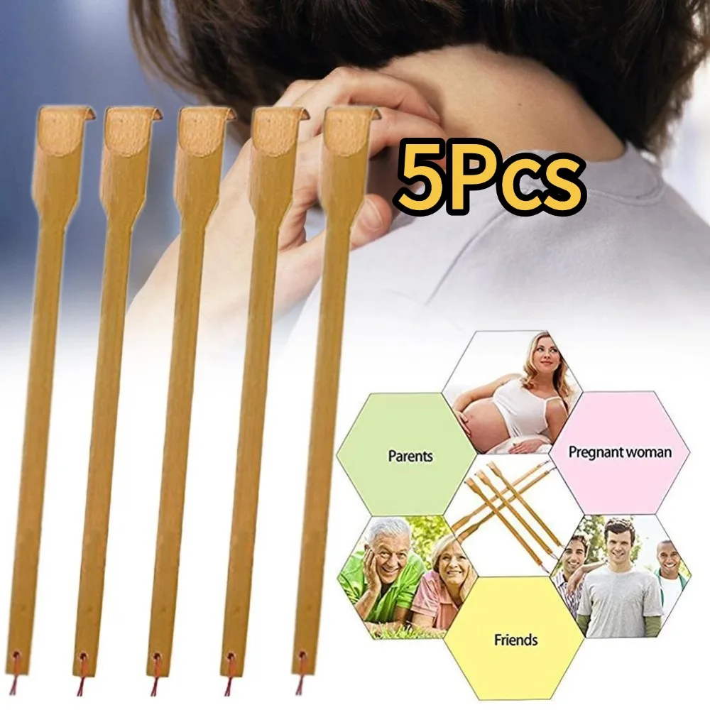

5Pcs Bamboo Back Scratcher Old People Scratching Massager Body Massage Anti Itch Scraper Stick Health Care Tickling Artifact