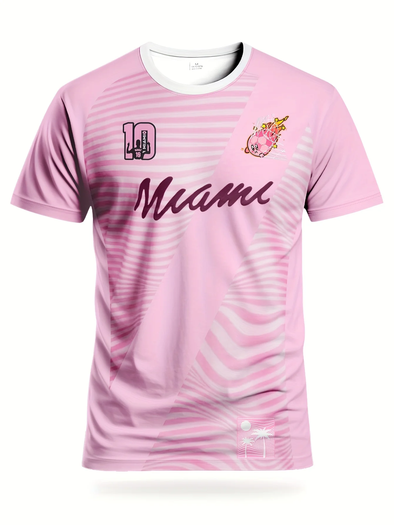 2026 American Style Miami International Mens Football Shirt Short Sleeve Round Neck Comfortable Sports Tee for Daily Casual Wear