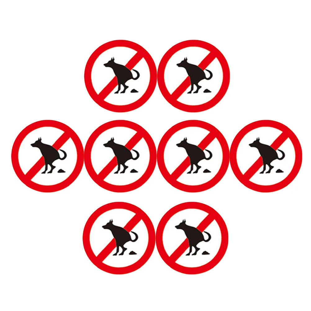8 Pcs Sign Dog Sticker Pooping Warning Signs for Yard Stickers Lawn and Peeing
