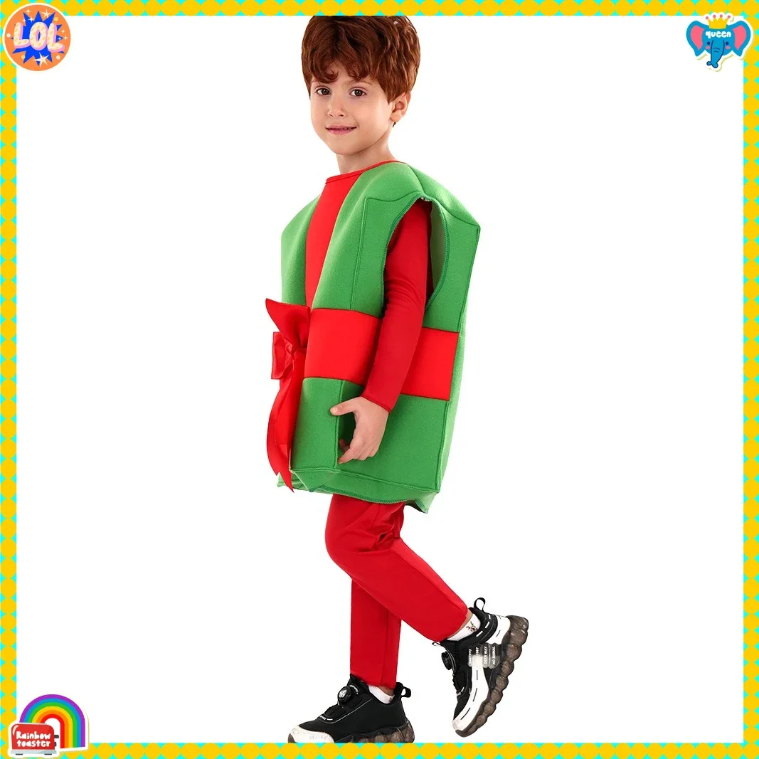Holiday Parties & Shows Costumes: Children's Santa Claus and Gift Box Styles for Christmas Performance