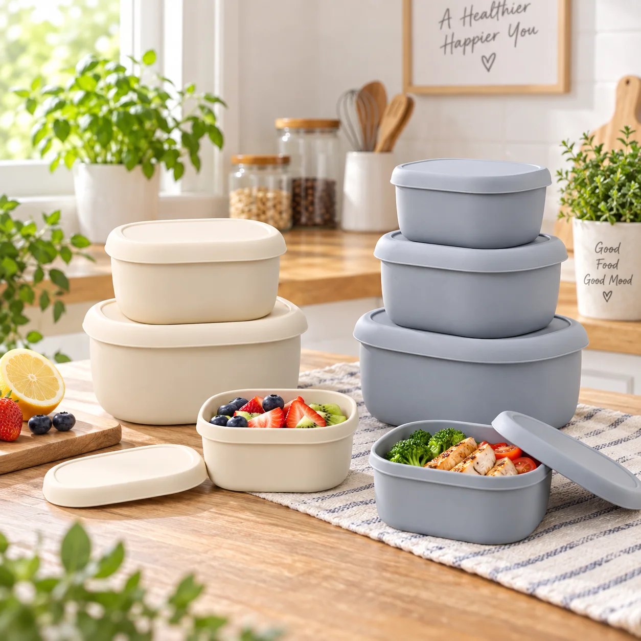 Food Storage Oven Safe - Food Grade Silicone Lunch Box with