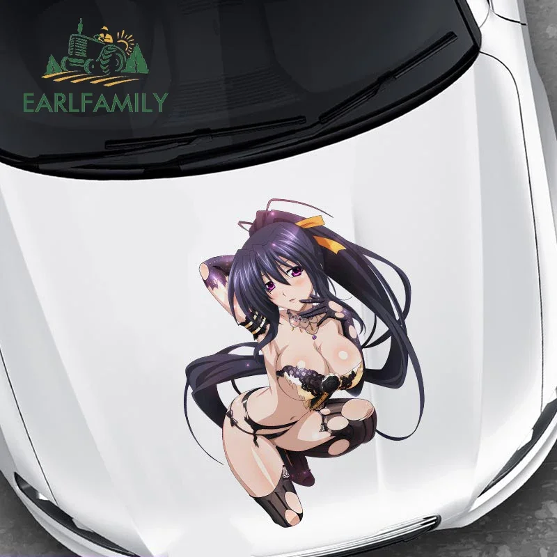 EARLFAMILY 43cm x 33cm for Sexy Anime Girl Himejima Akeno Car Sticker Car Styling NSFW Decal Fashion Auto Vinyl Windows Decals