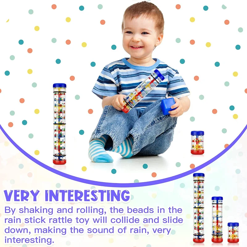 New Rainmaker Rain Stick Musical Toys For Toddler Hand Shaking Music Toy Early Education Instrument Toy Popular For Baby Kids