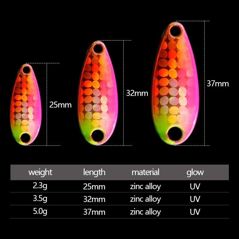 5Pcs/set Japanese Spoon Bait 2.3g 3.5g 5g  Laser Coating Spinner Spoon Fishing Lure River Stream Freshwater Bass Pike Trout