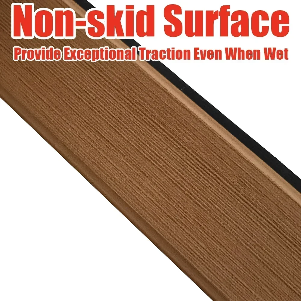 58x2400x5mm Single Strip Imitated Teak Yacht Boat Deck Mat Flooring Brown Anti Skid Mat Pad EVA Foam