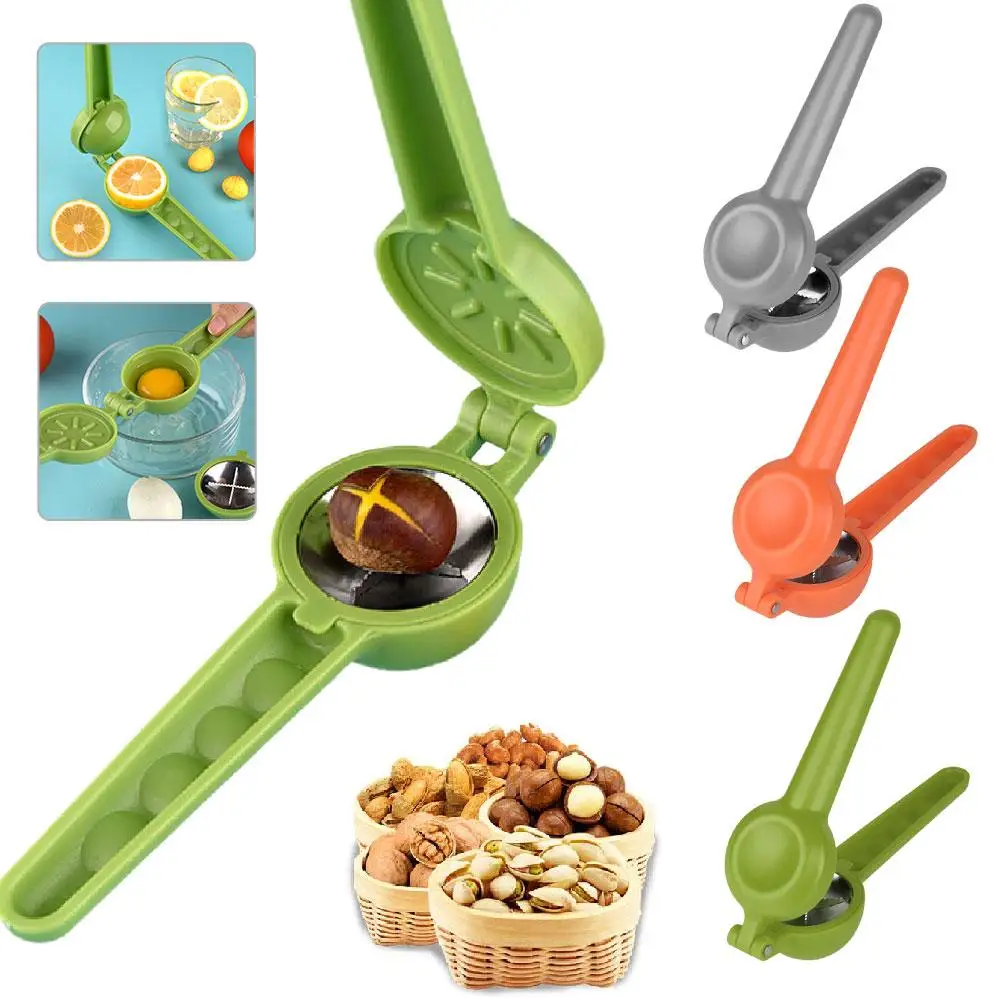 3 In 1 Chestnut Clip Nutcracker Opener Nuts Peeler Shelling Squeezer Tool Cracker Lemon Gadgets Walnut Access Sheller Kitch V9V6