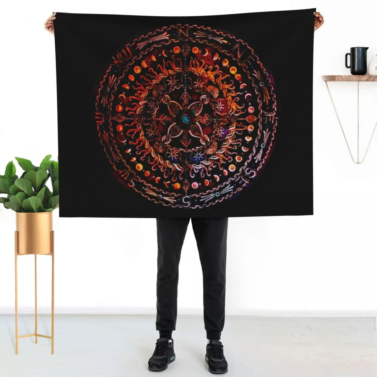 

Turquoise Sea Compass Vibrant Throw Blanket Lightweight Cozy Blanket for Bed Sofa