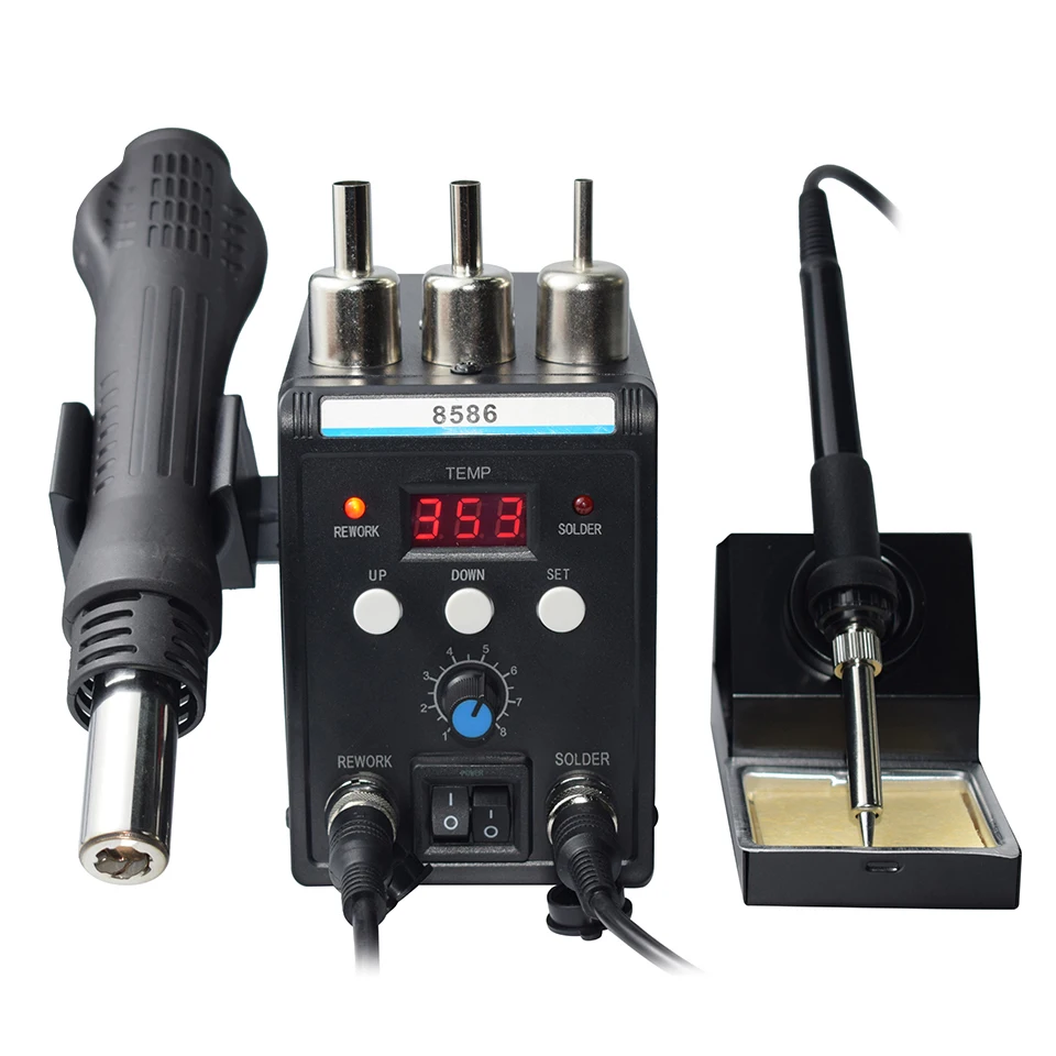 Soldering Station Eruntop 8586 Digital Display Electric Soldering Iron  Hot Air Heat Gun Welding machine Repair tools