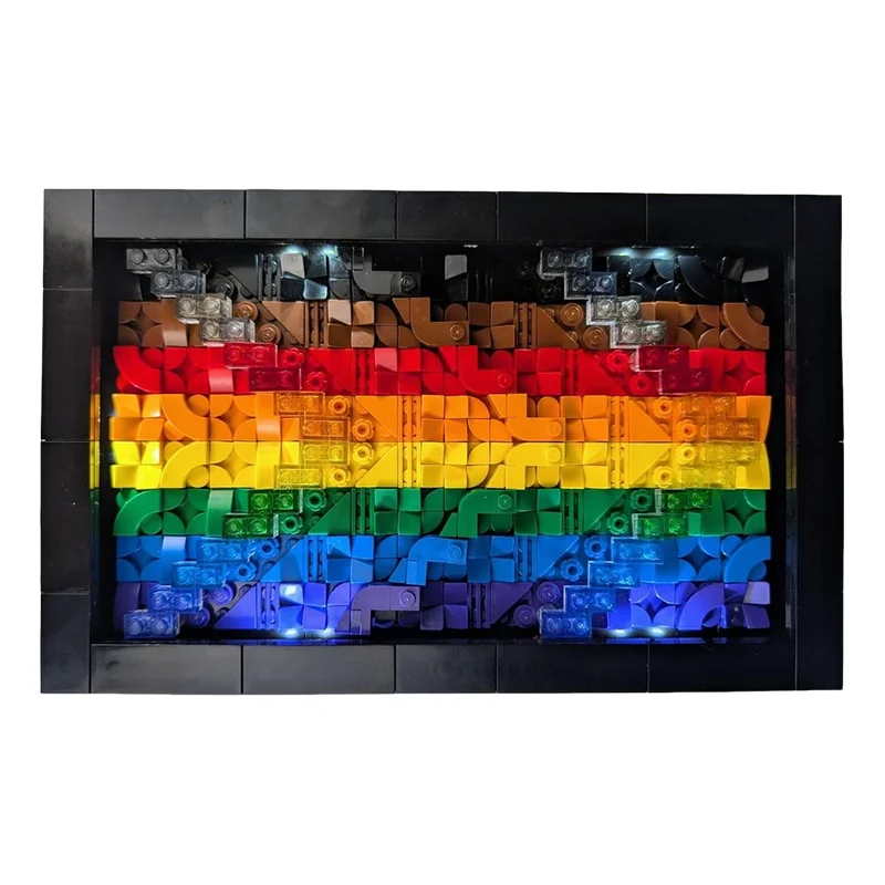 577pcs MOC More Color Pride Flag Model Toy Building Blocks Construction Christmas Gift Assemble Creative Birthday Education DIY