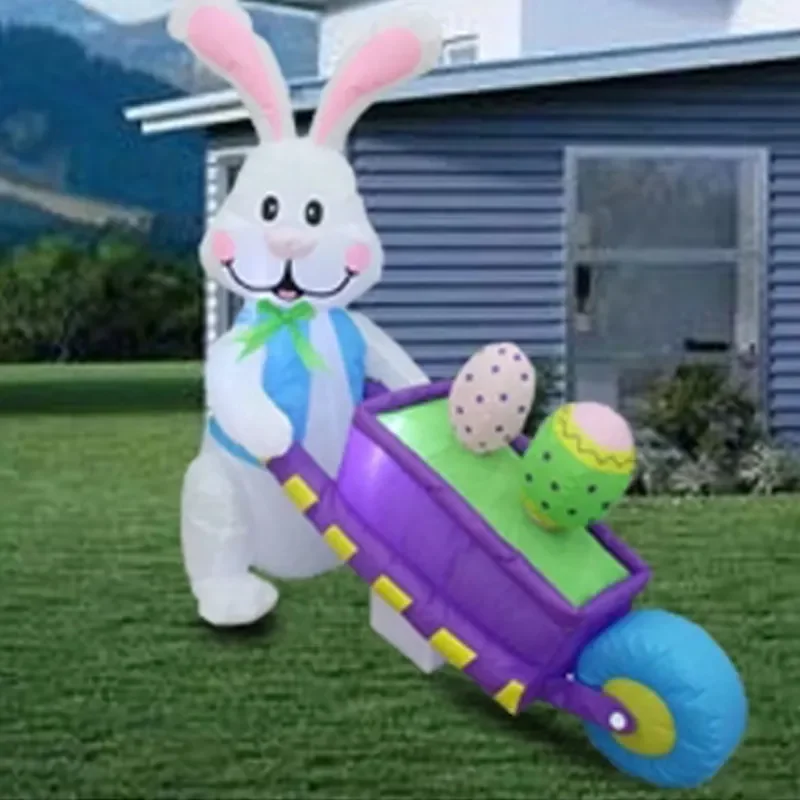 Giant Easter New Inflatable  Bunny and Egg Trolley for Parties for Advertising/Events