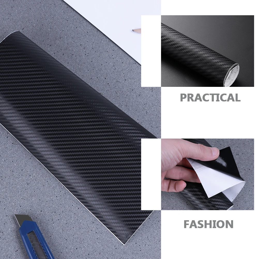 

Carbon Fiber Wrap Film 30x300cm Black 3D PVC Vinyl for Cars Motorcycles Phones Computers Stylish Decorative Appearance