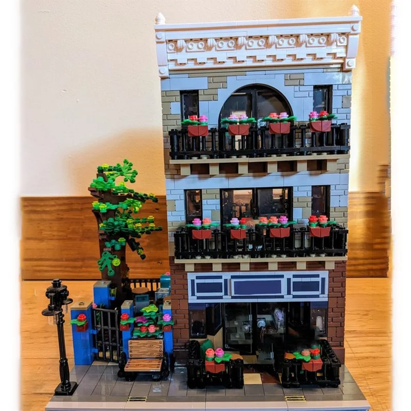 ตัวต่อโมเดลร้านกาแฟริมน้ำ MOC 2517 ชิ้น ของเล่นตัวต่อประกอบเอง ของขวัญคริสต์มาส ของเล่นเด็ก ของขวัญวันเกิด