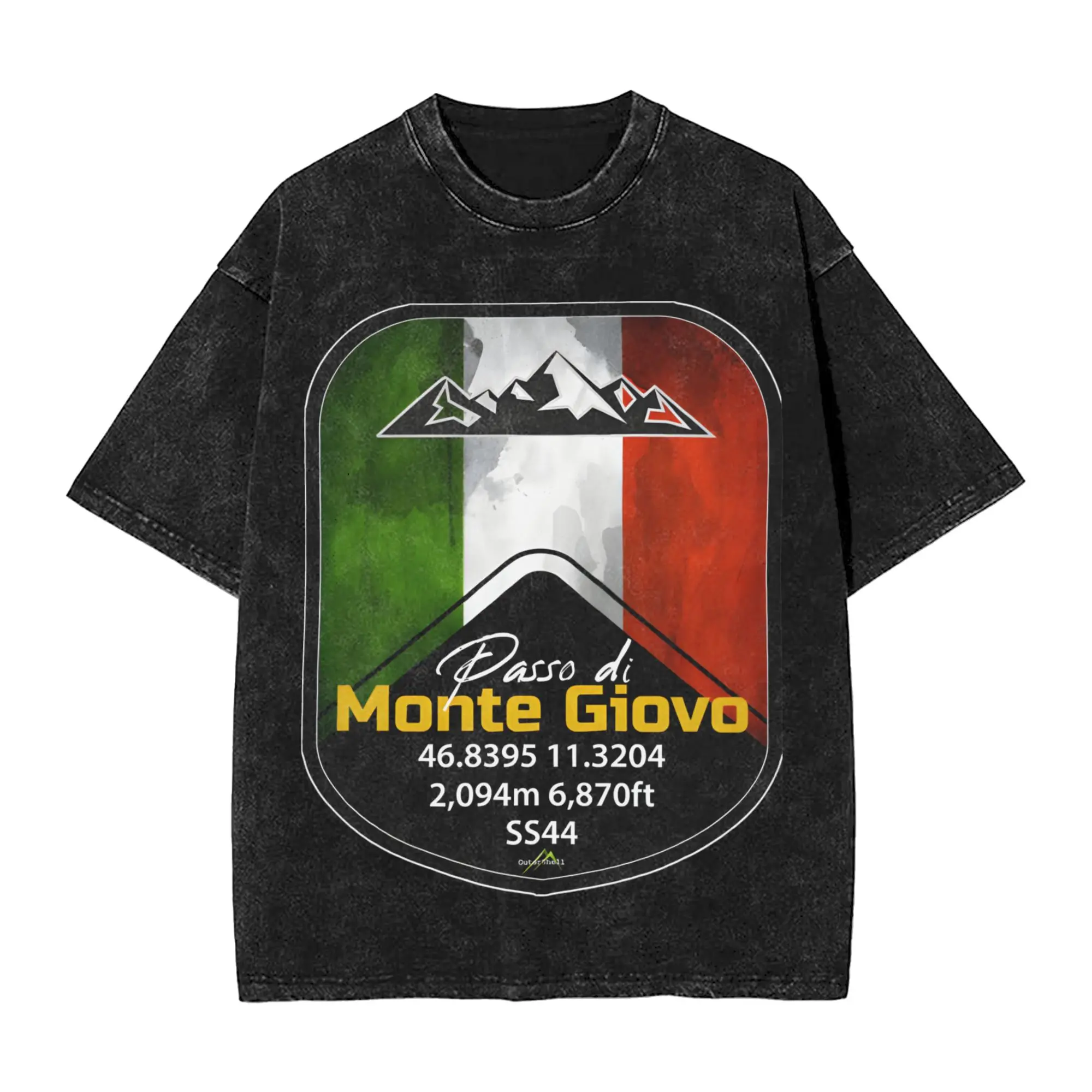 Passo Di Monte Giovo Jaufenpass ItalyA  T Shirts Hip Hop Washed Cotton High Street T-Shirt  Novelty Men Women Streetwear