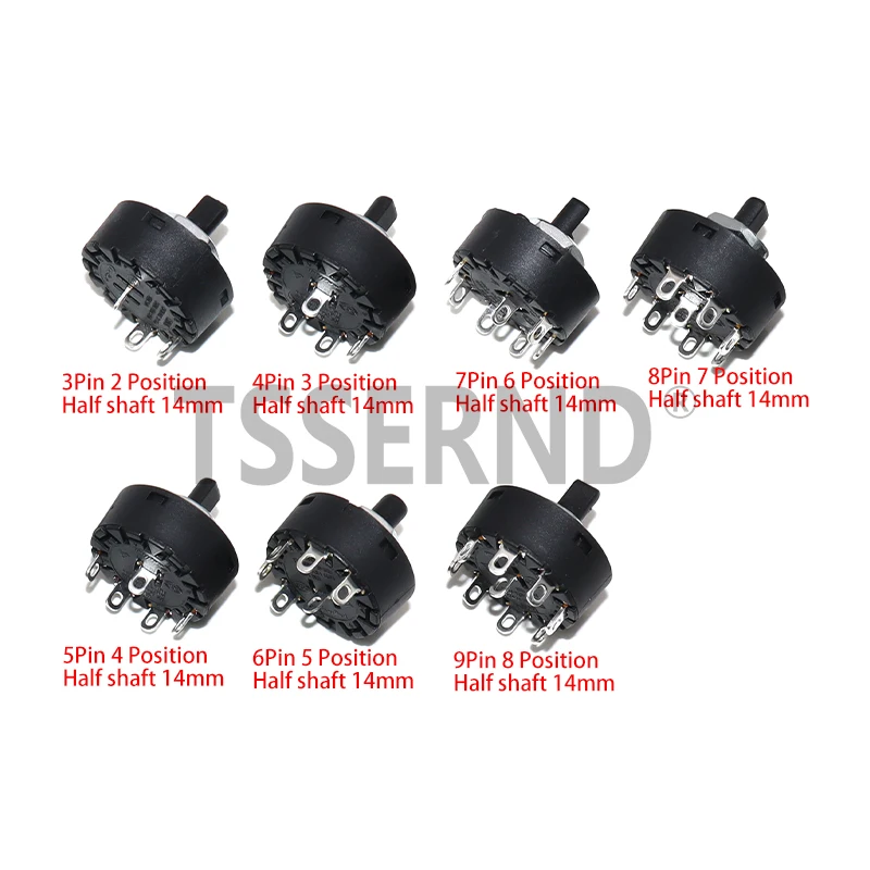 1pcs Knob Switch 3/4/6/7/8/9Pin 2/3/5/6/7/8 Position Rotary Switch For Electric Oven Teapot Juicer Blender Power Switch