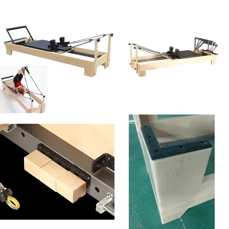 Pilates 5-piece Reformer White Wood Bed 100 Exercises Home Studio Practice