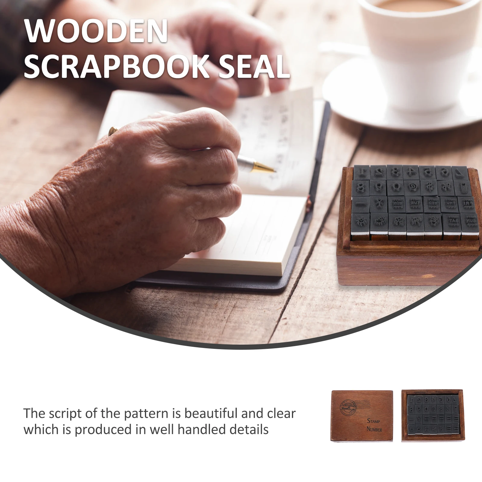 

1 Set of Unique Retro Craft Stamps Wooden Seals for Scrapbook Enthusiasts