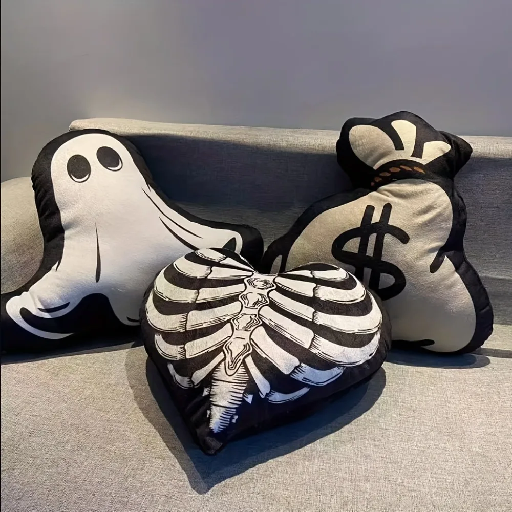 

Money Bag Pillow Halloween Ghost Pillow Cute Spooky Plush Pillow 3D Print Cushion Halloween Plush Gothic Sofa Bed Cushion