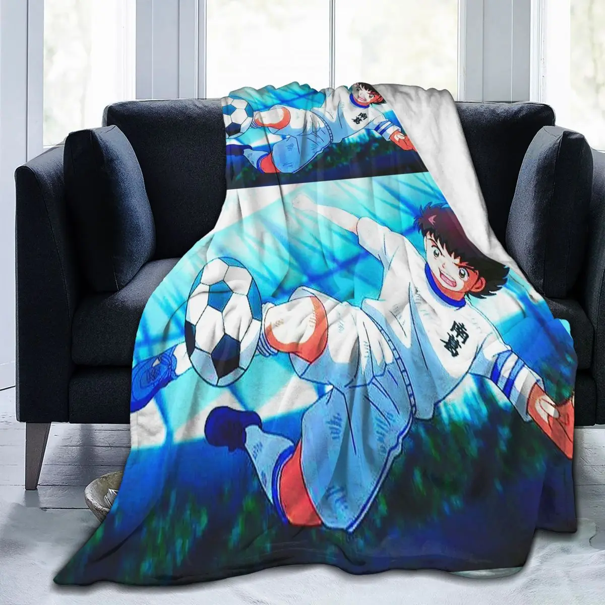 

Japan Football Manga Captain Tsubasa Ozora Blankets Fleece Sofa Throw Blanket Warm for Couch Outdoor Throws Bedspread Quilt