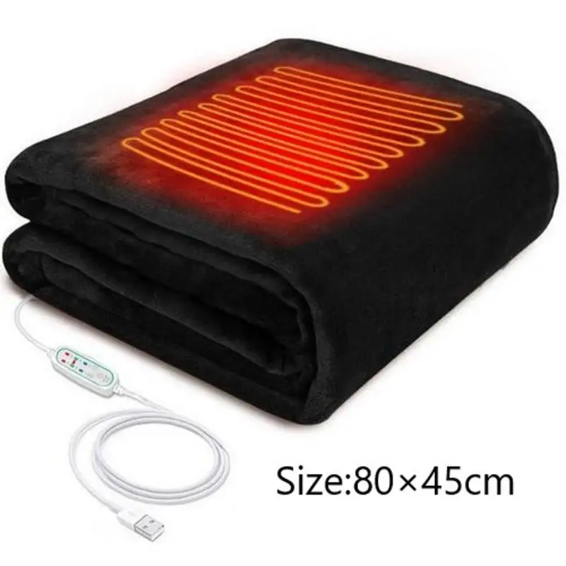 5V USB Electric Heating Shawl Winter Heated Blank 3 Heat Setting With Timing Function Camping tent Heated Blanket For Car Travel