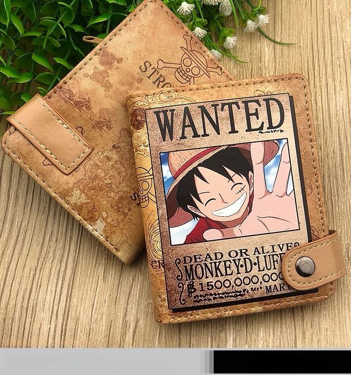 

Anime One Piece Luffy Pu Leather Men Wallet Fashion Wallets Coin Purses Handbag Casual Card Birthday Gift