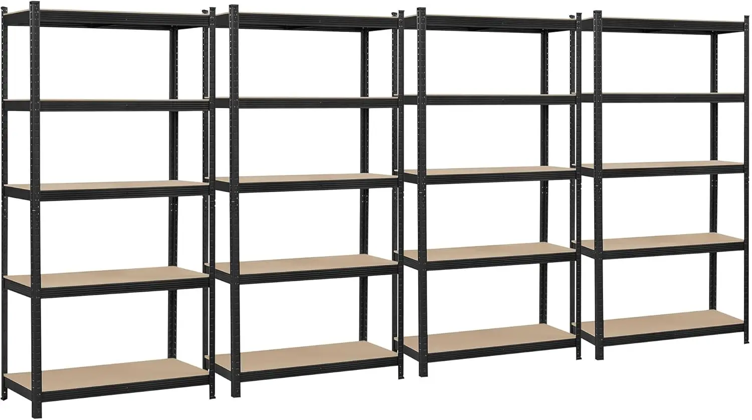 

Topeakmart 4Pcs 5-Tier Utility Shelves, Metal Storage Shelves Garage Shelving Unit Adjustable Garage Storage Shelves Storage