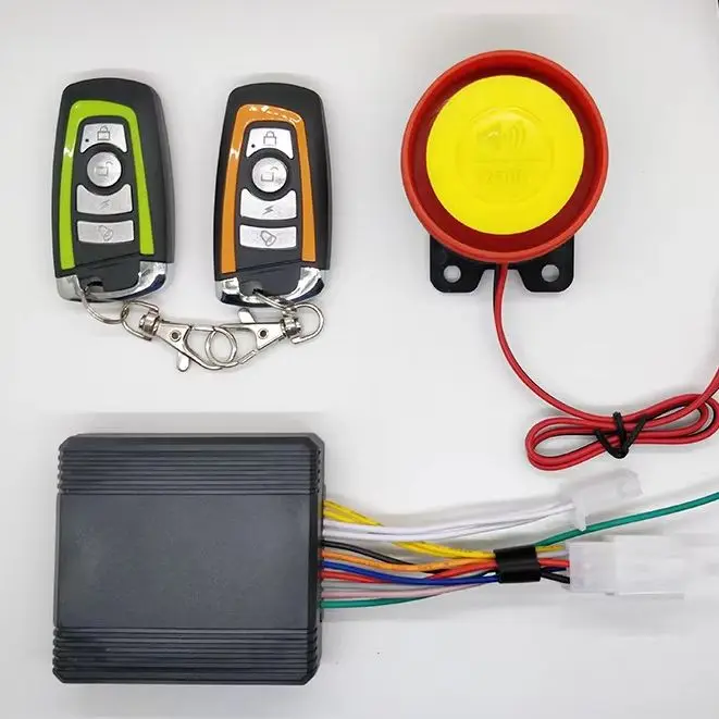 durable Motorcycle Alarm System One-way with Engine Start Remote Control Key Fob 12V with Overload Protector