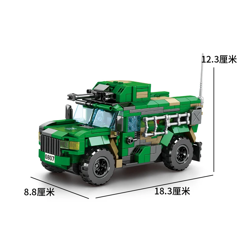 Typhoon VDV Armored Vehicle Model Blocks, Modern Military Car MOC C0807 Building Bricks High Tech DIY Toy Kit Gift for Boys Kids