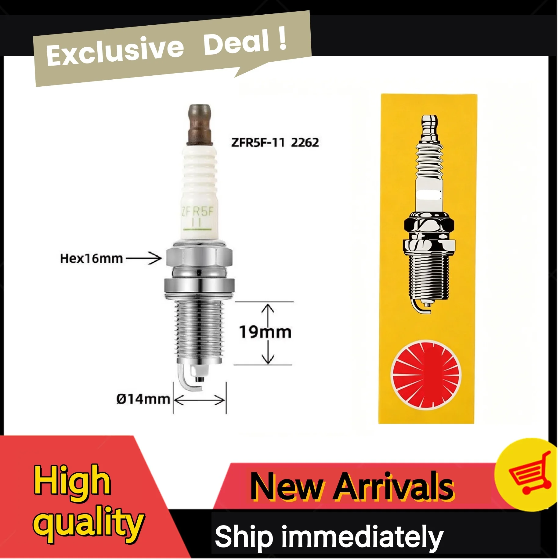 

ZFR5F-11 spark plug 2262 is suitable for Odyssey 2.3, Pathfinder, Chrysler, and Ngk spark plugs