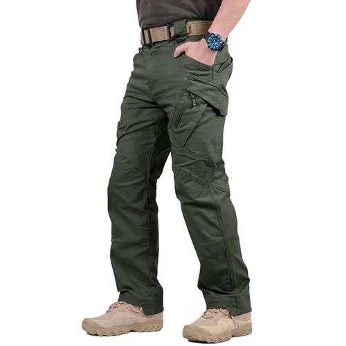 Imagen 2 del producto Pantalones de carga tácticos para hombre, pantalones clásicos para senderismo al aire libre, senderismo, pantalones para correr tácticos, pantalones militares con múltiples bolsillos