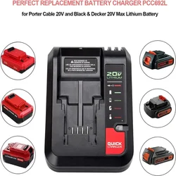 For Black and Decker 20V MAX Lithium Battery Charger PCC680L PCC681L PCC681L PCC699L LBXR20 LBXR2020 20V Lithium Battery Charger
