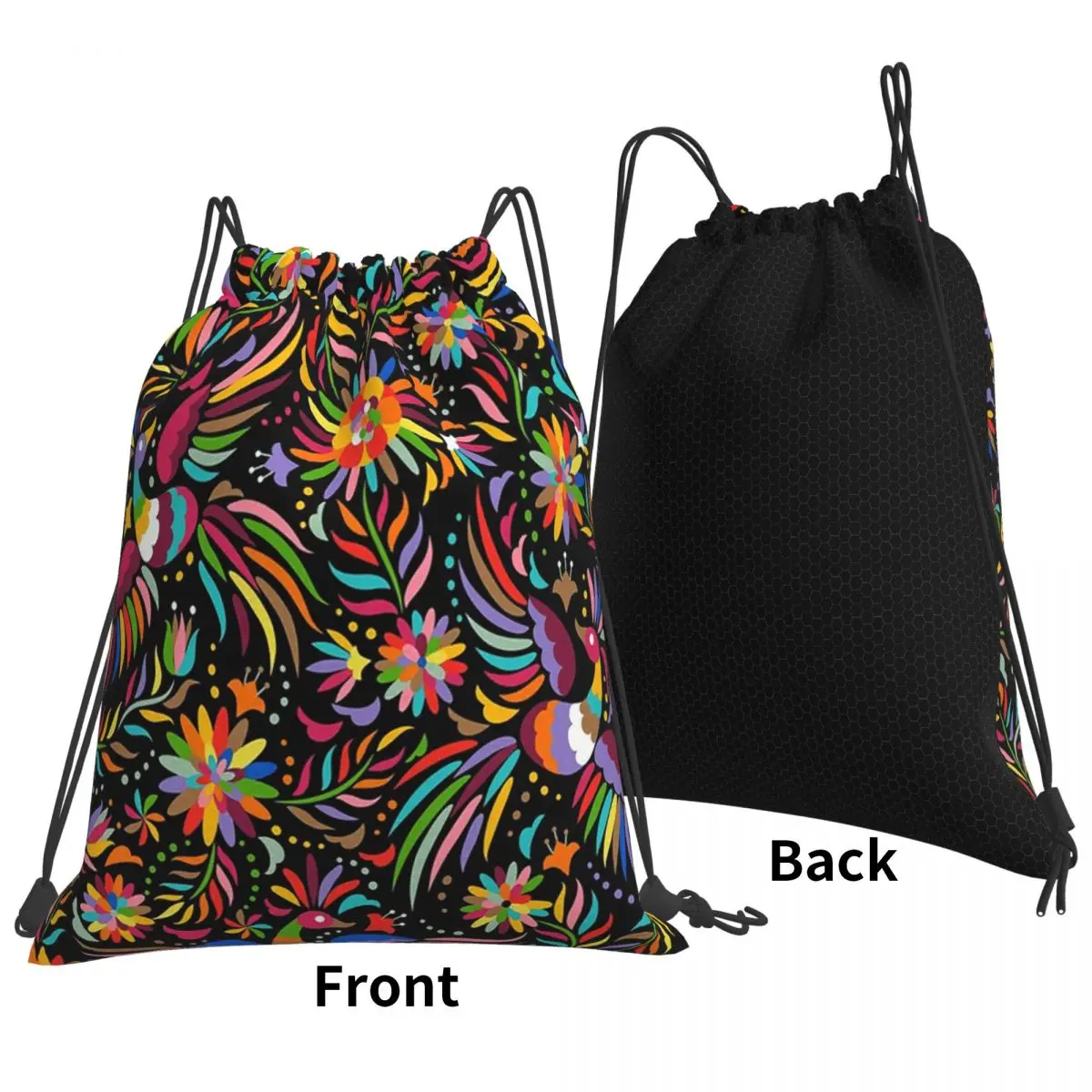 Traditional Mexican Colorful Backpacks Casual Drawstring Bags Sports Bag Book Bags for Man Woman Students