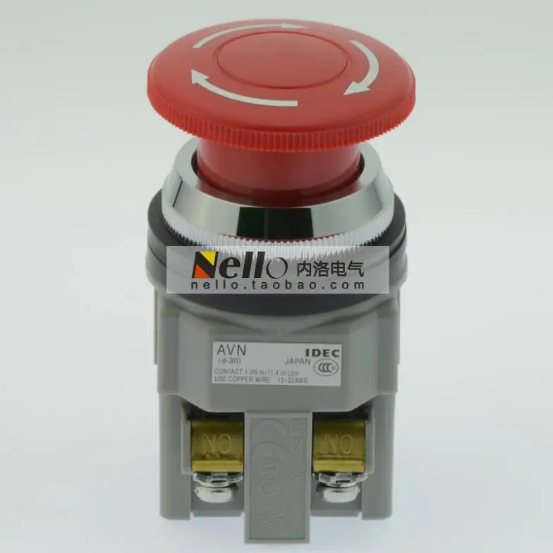 Genuine Japan and spring IDEC 30mm aperture stop button switch AVN311NR AVN301NR AVN302NR AVN310NR AVN320NR AVN322NR -10PCS