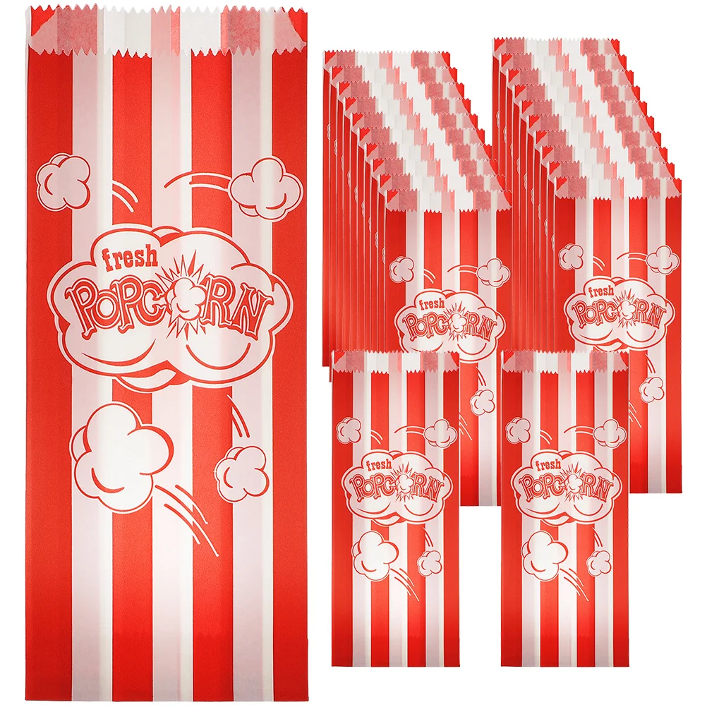

100 Pcs Snack Bag Popcorn Packaging Candy Decor Clear Cellophane Bags Kit Paper Mini Container