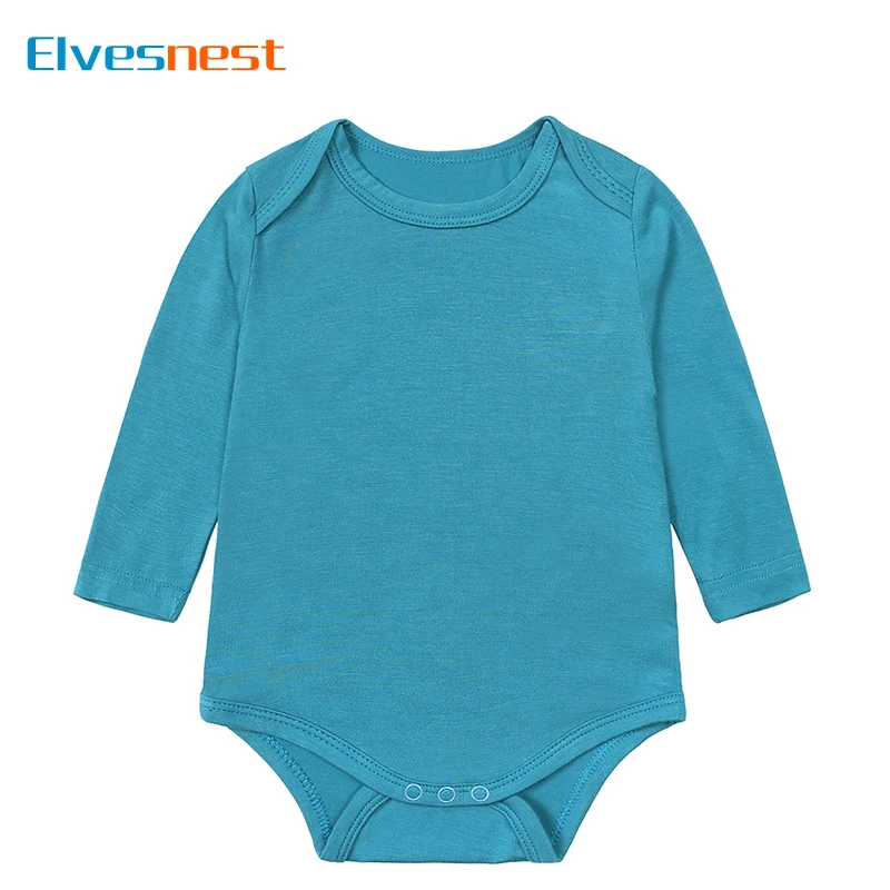 Bamboo Fiber Baby Girl Bodysuit Long Sleeves Solid Color Newborn Clothes Spring Autumn Baby Clothes Boy Bodysuits 0-24 Months