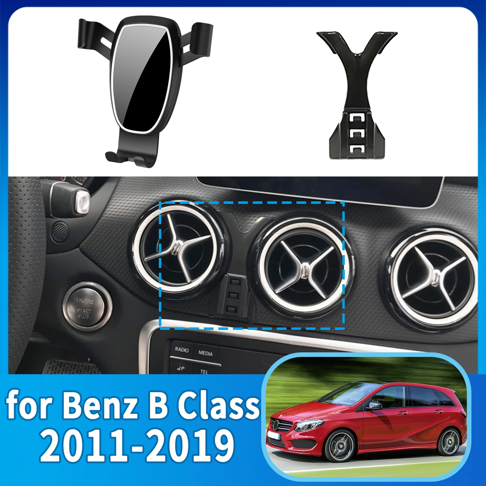 

fit for Mercedes Benz B Class W246 GLA CLA 2011-2019 Anti-Shake Screen Base Phone Holder Mount Stand ​​ Dedicated accessoires