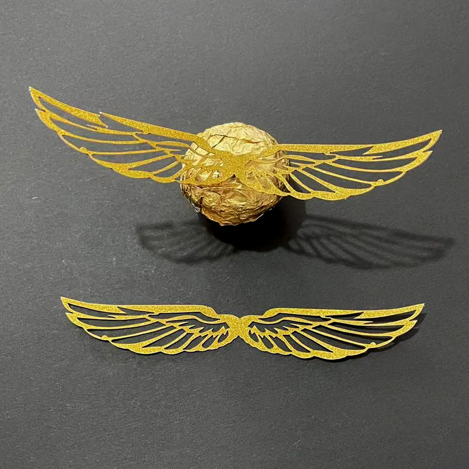 Décoration de gâteau au chocolat en forme d'ailes dorées, 50 pièces, fournitures de fête d'anniversaire pour enfants, garçons et filles