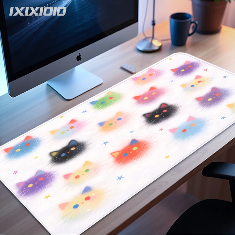 Mouse Pad Cute Cat Gamer XL HD Computer Custom Mousepad XXL MousePads Carpet Office Natural Rubber Soft Computer Table Mat