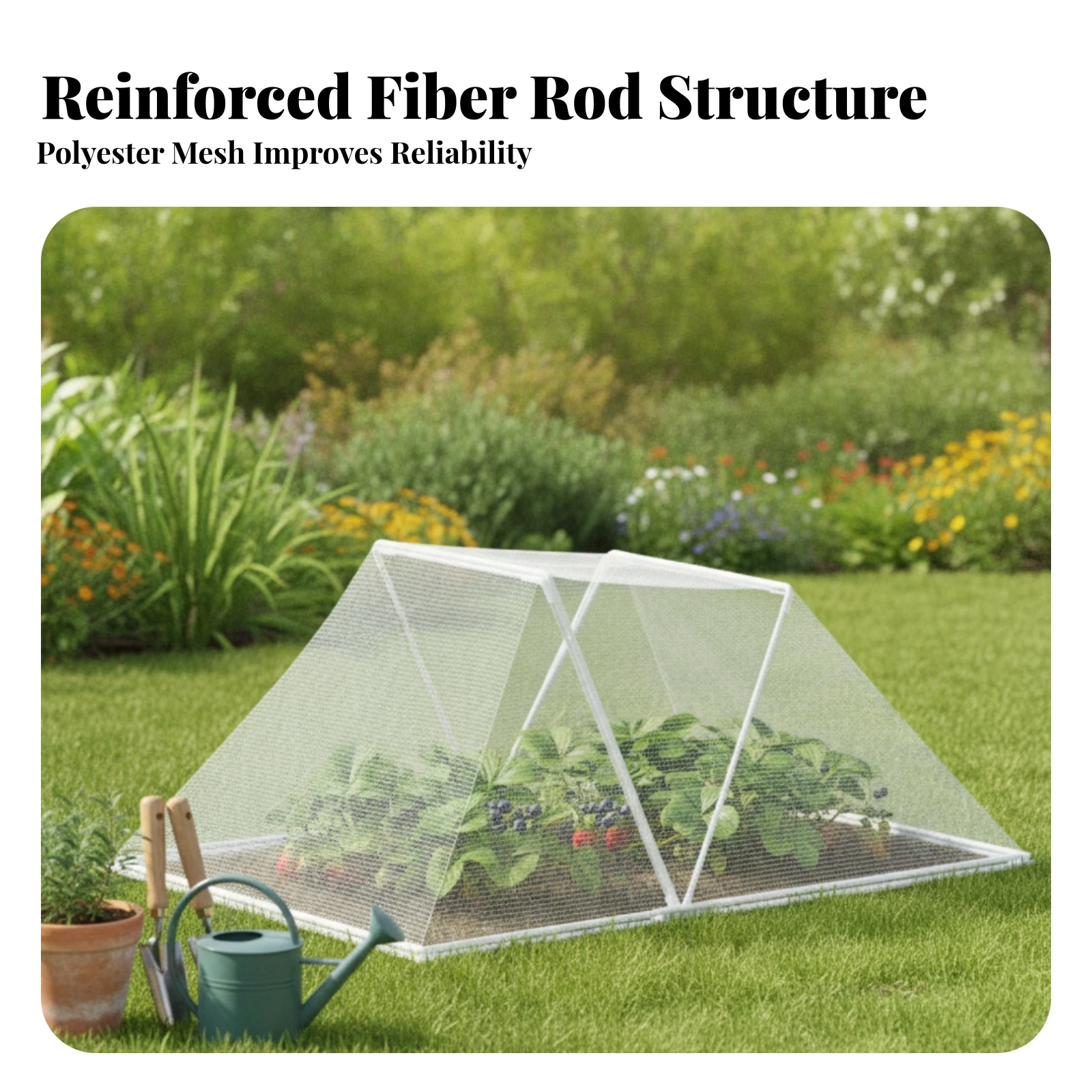 Net Cover Fiberglass Rod Foldable Plant Tent
