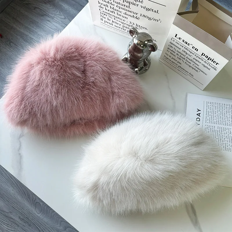 Soft Faux Fur Bucket Hat Warm Thickened Russian warm hat for women Personality mongolian hat Fishermen Hat шапка женс