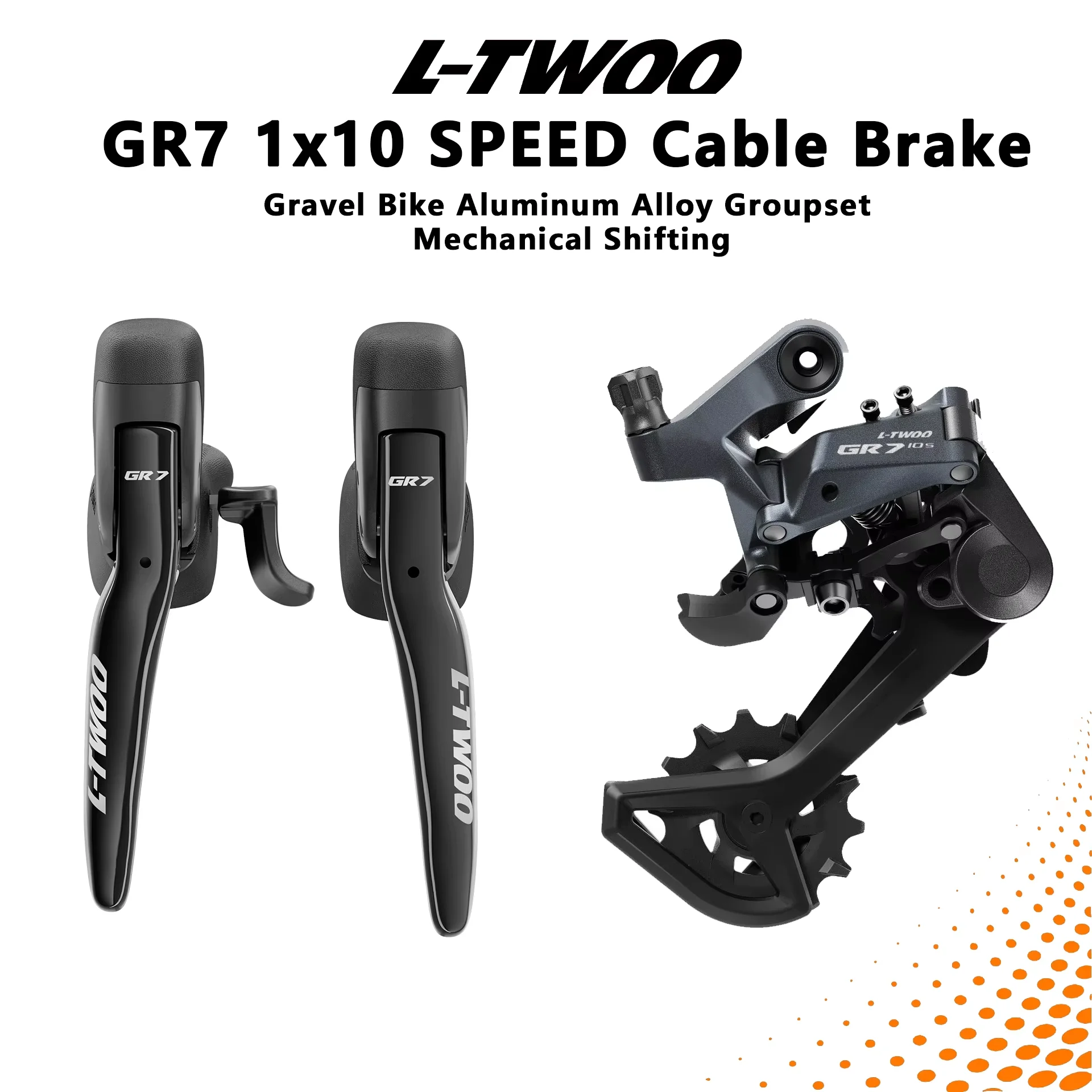 LTWOO GR7 1x10s, Rennrad-Schaltgruppe, R/L-Schalter + Schaltwerk, 10-Gang Gravel-Bike Cyclo-Cross
