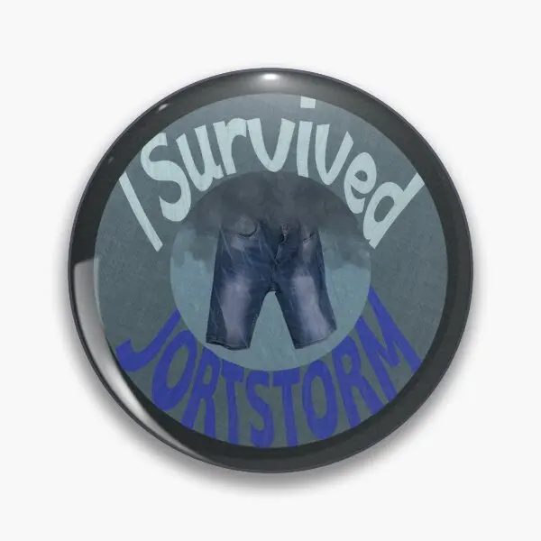 I Survived Jort Storm Jortstorm  Soft Button Pin Jewelry Cartoon Clothes Funny Hat Cute Creative Lover Decor Metal Lapel Pin