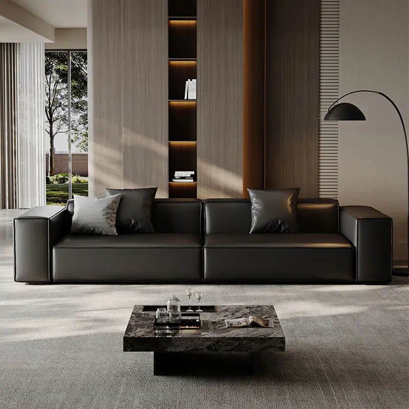 minimalist light luxury sofa high-end leather living room small apartment sofa simple modern canapé salon home furniture