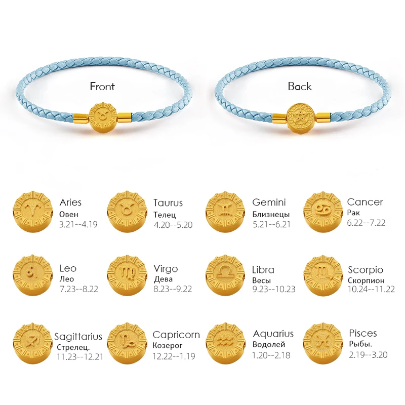Stereoscopisch Carving 12-Sterrenbeeld Paar Armbanden Lederen Armband voor Vrouwen Leeuw Ram Tweelingen Stier Weegschaal Sieraden Geschenken